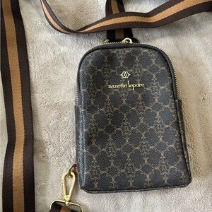 Nanette Lepore Black and Brown Crossbody Bag